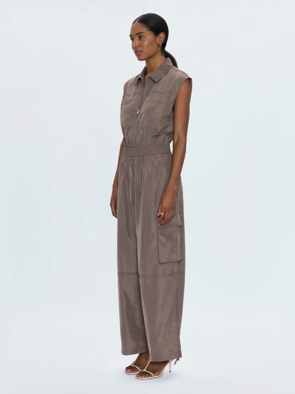 Pistola Becca Utility Jumpsuit S Cedar Brown Cargo Zip NWT